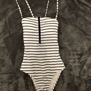 Striped one price swim suit
